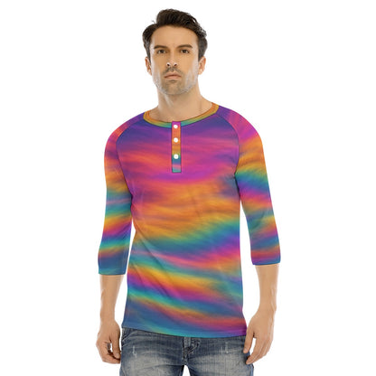 Men's Bracelet Sleeve T-shirt With Button Closure - view 1