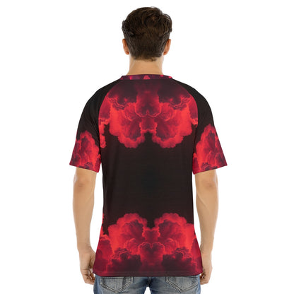 Men's Raglan Sleeve T-shirt With Button Closure