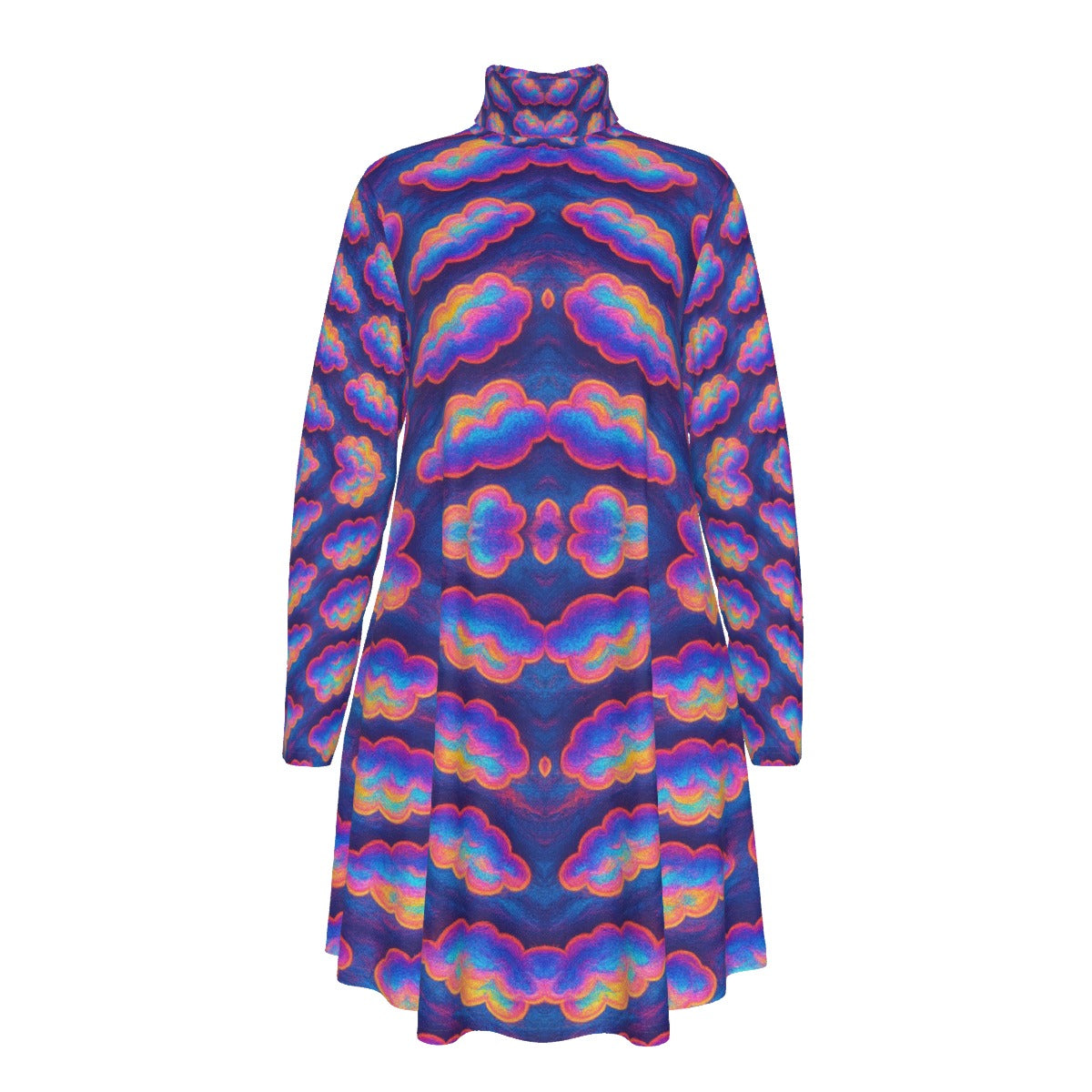 Women's High Neck Dress With Long Sleeve