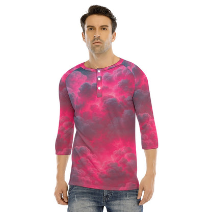 Men's Bracelet Sleeve T-shirt With Button Closure - view 1