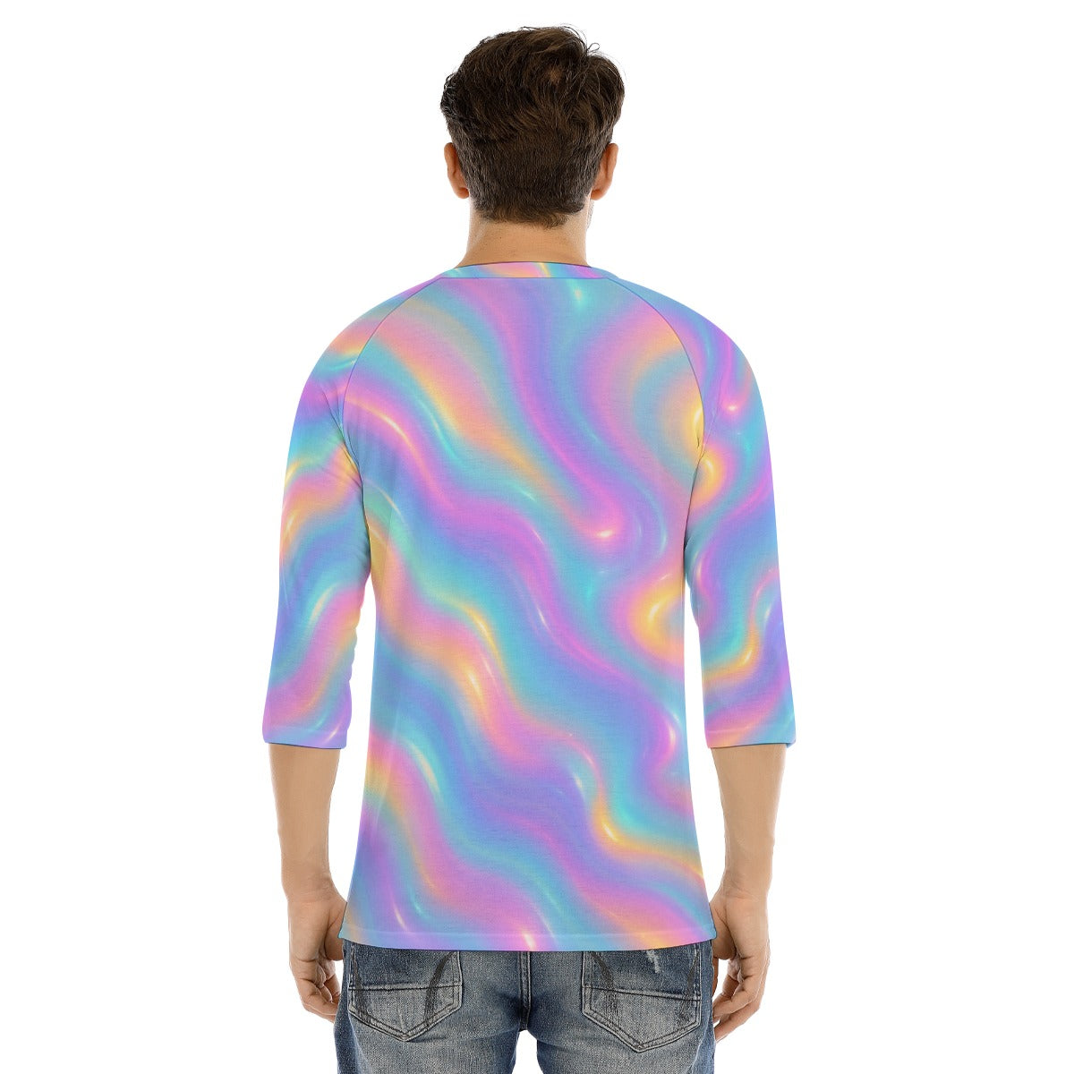 Men's Bracelet Sleeve T-shirt With Button Closure - view 4