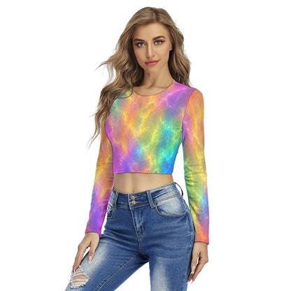 Women's Round Neck Crop Top T-Shirt