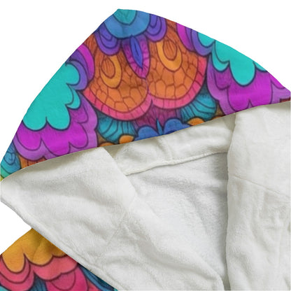 Unisex Flannel Hooded bathrobe