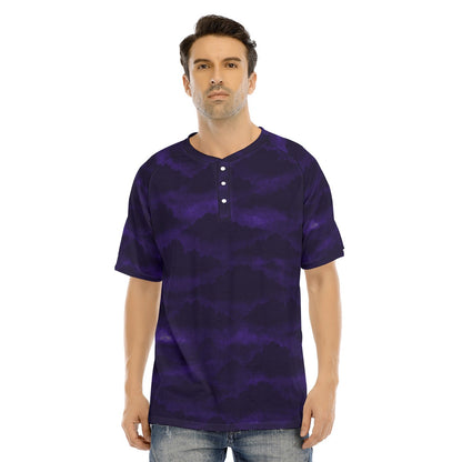 Men's Raglan Sleeve T-shirt With Button Closure