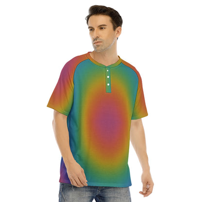 Men's Raglan Sleeve T-shirt With Button Closure
