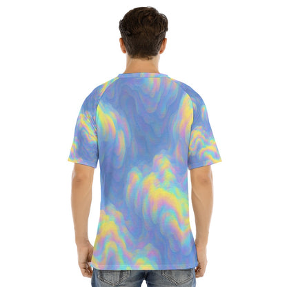Men's Raglan Sleeve T-shirt With Button Closure