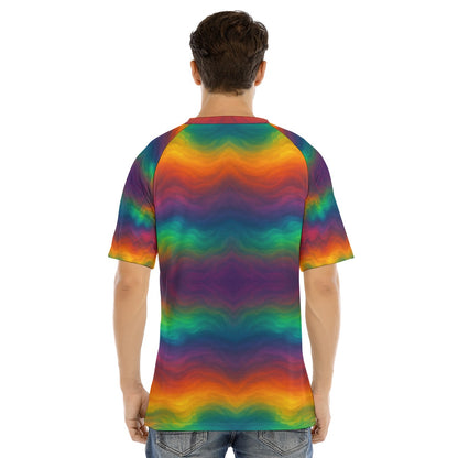 Men's Raglan Sleeve T-shirt With Button Closure