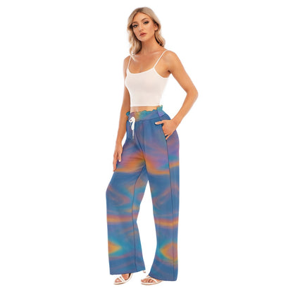 Women's Waist Fungus Edge Wide-leg Pants