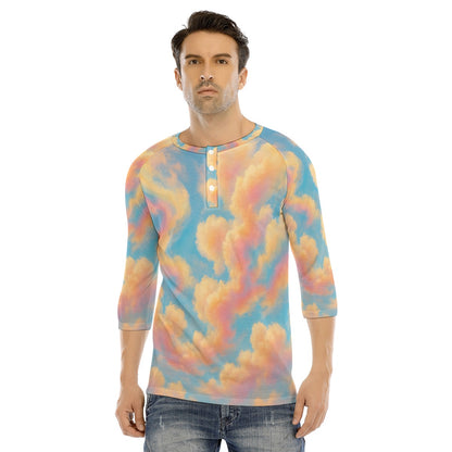 Men's Bracelet Sleeve T-shirt With Button Closure - view 1