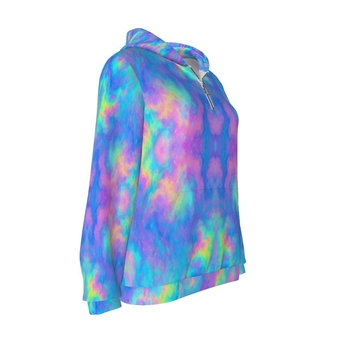 Women's Borg Fleece Hoodie With Half Zip