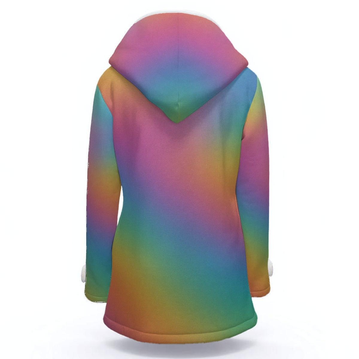 Women's Hooded Double-Breasted Winter Coat With Fleece