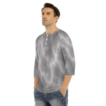 Men's Bracelet Sleeve T-shirt With Button Closure - view 3
