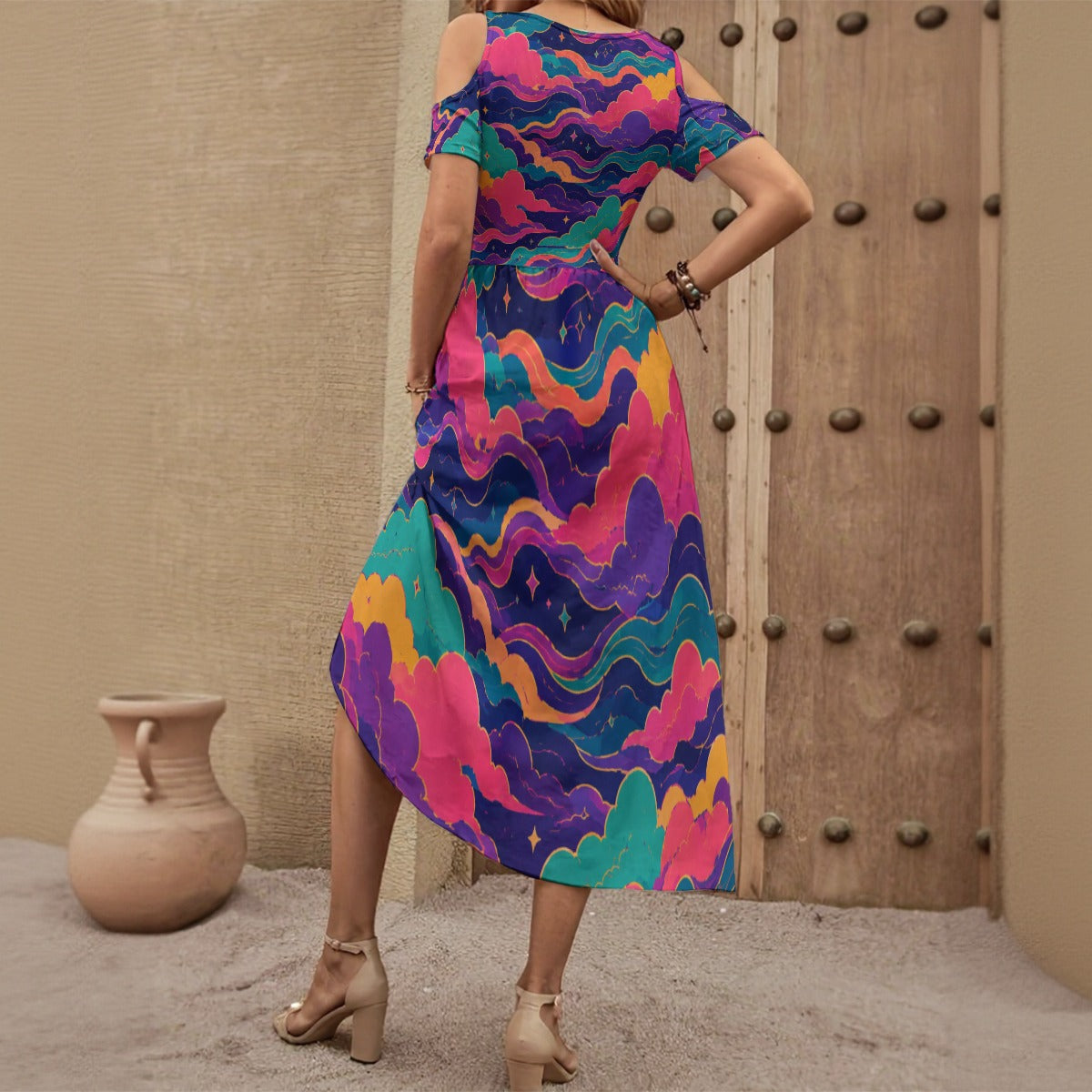 Women's V-neck Off-shoulder Dress by O’Nimbus – view 2