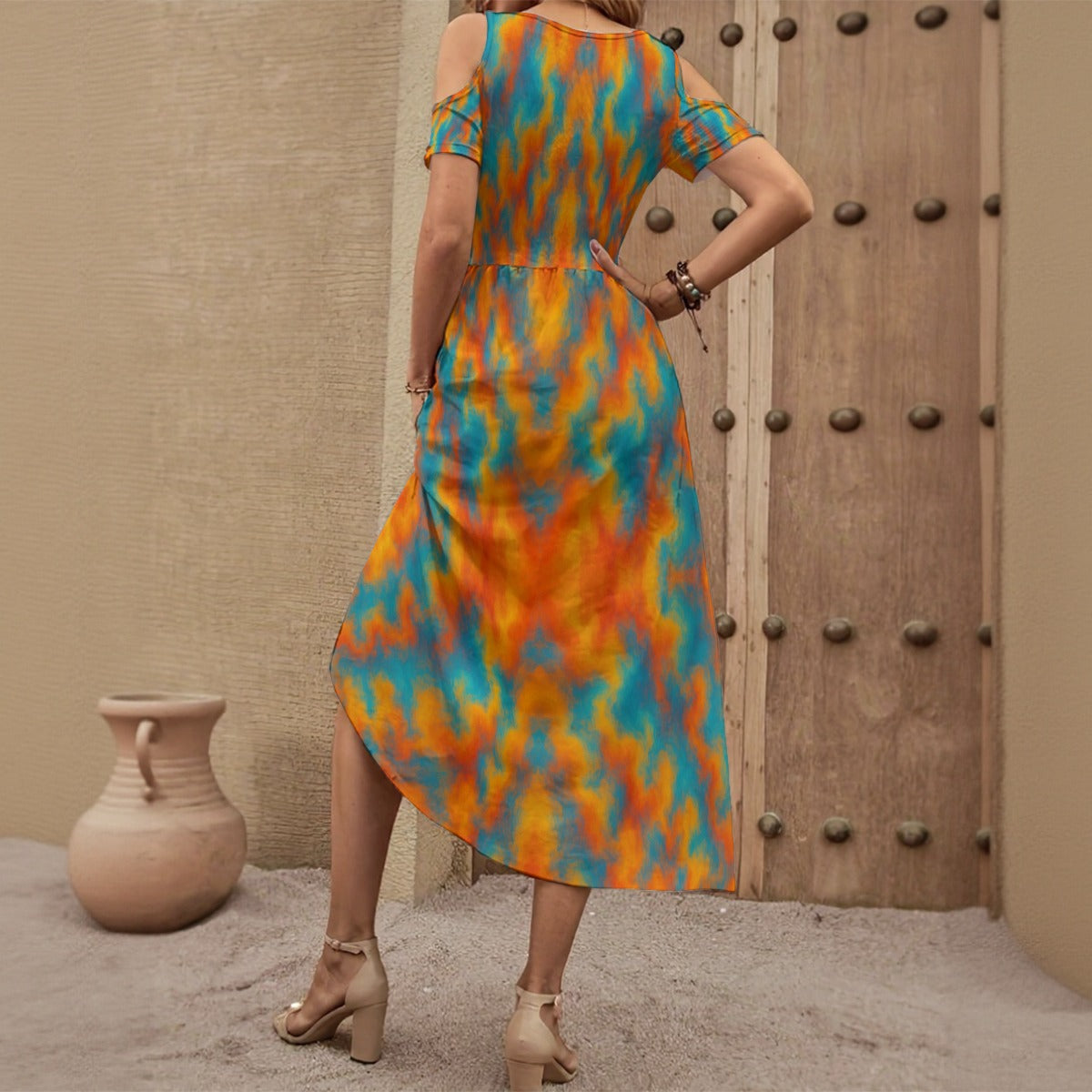 Women's V-neck Off-shoulder Dress