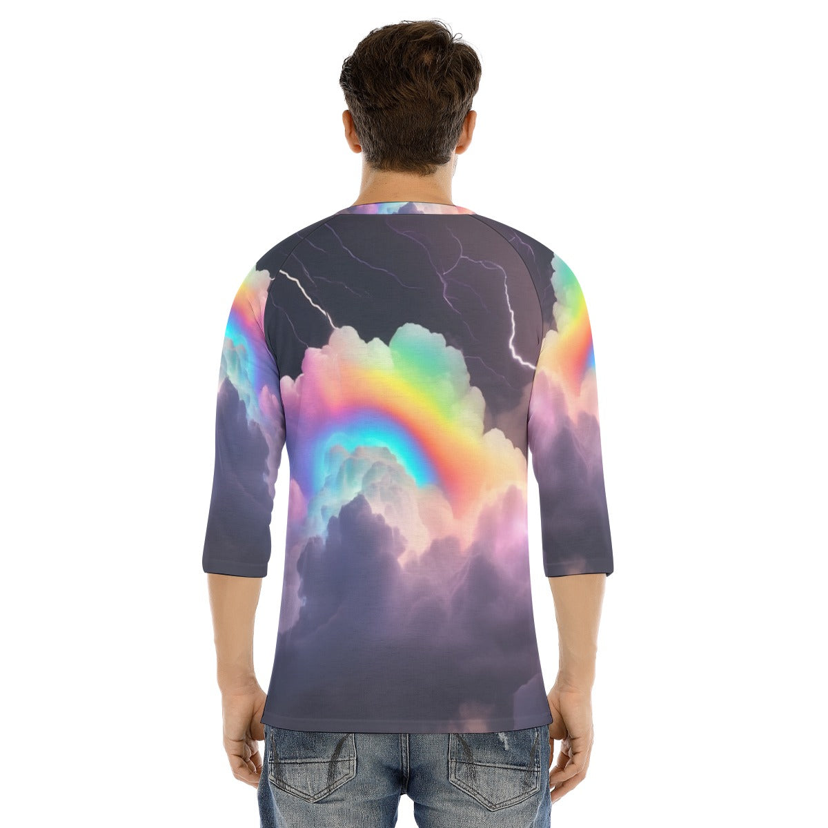 Men's Bracelet Sleeve T-shirt With Button Closure - view 4