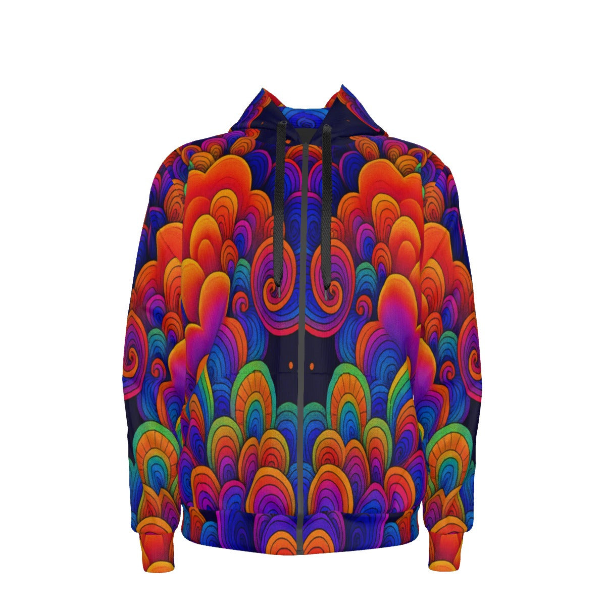 Unisex Zipper Hoodie With Black Lining