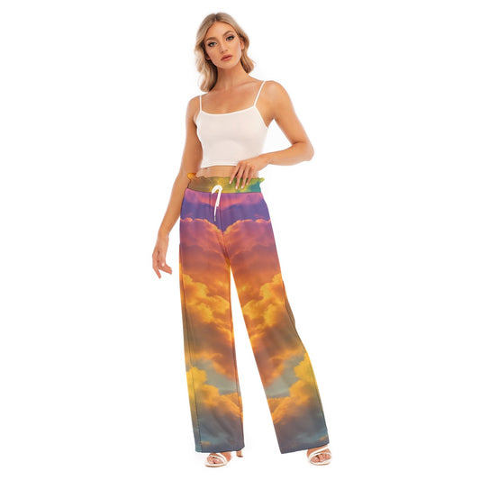 Women's Waist Fungus Edge Wide-leg Pants