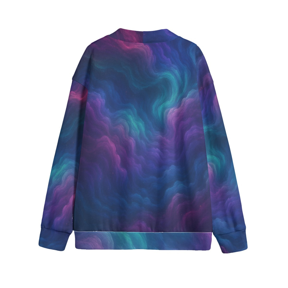 Unisex V-neck Knitted Fleece Cardigan With Button Closure