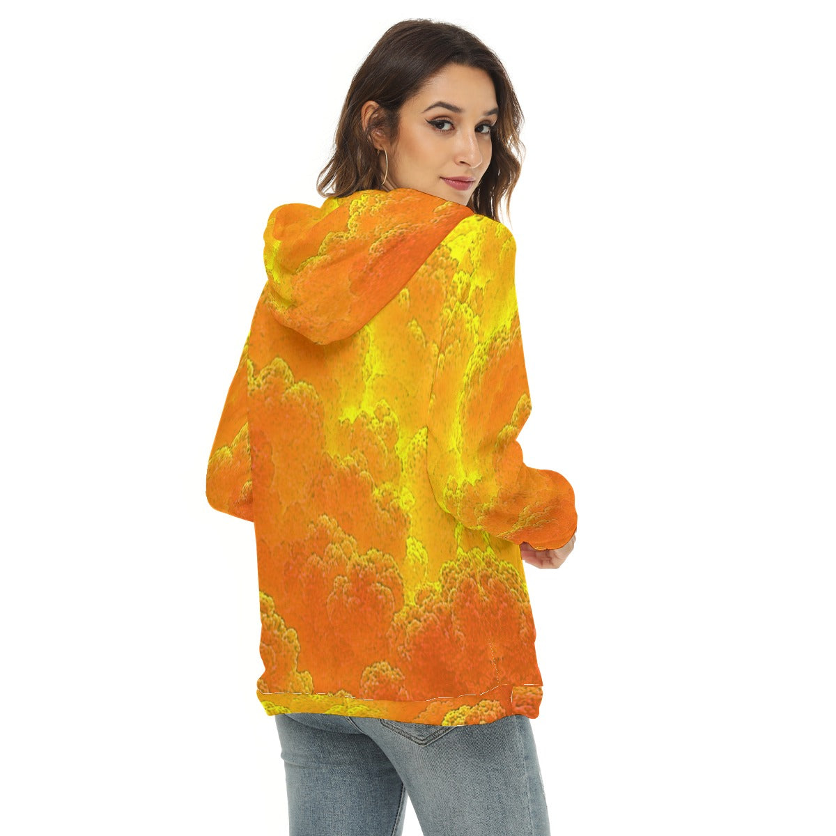 Women's Borg Fleece Hoodie With Half Zip