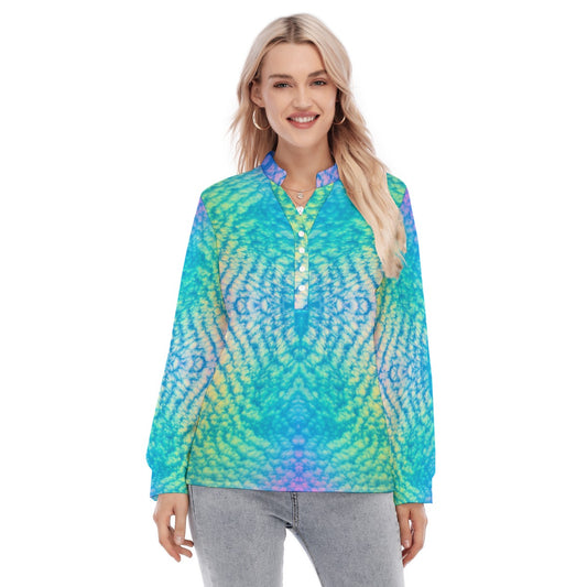 Women's Long Sleeve Blouse With Button Closure