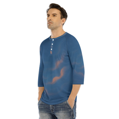 Men's Bracelet Sleeve T-shirt With Button Closure - view 3