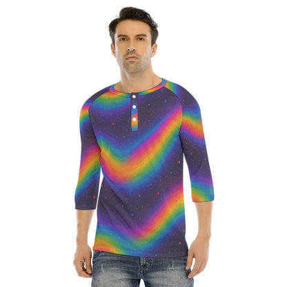 Men's Bracelet Sleeve T-shirt With Button Closure - view 1