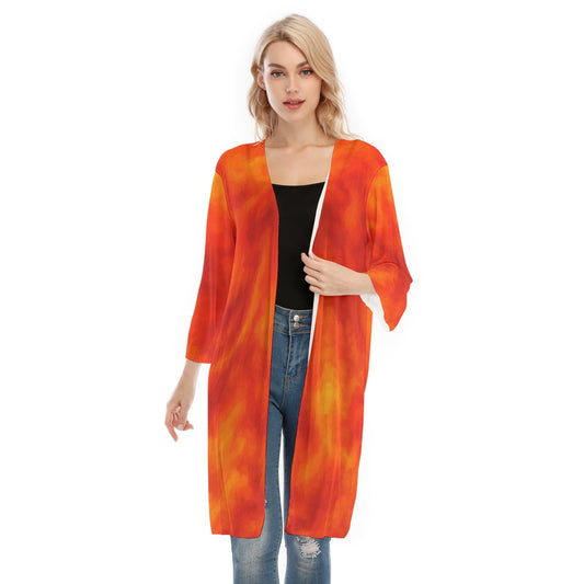 Women's V-neck Mesh Cardigan