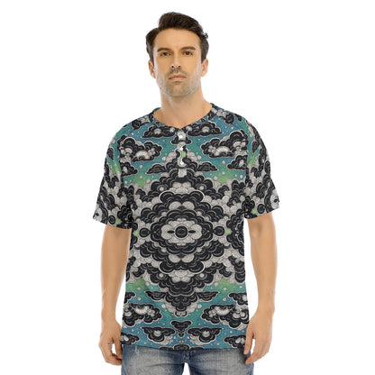 Men's Raglan Sleeve T-shirt With Button Closure