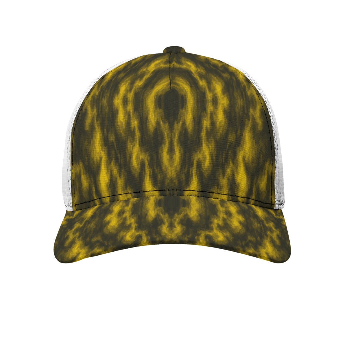 Unisex Black Buckle Peaked Mesh Cap With Box