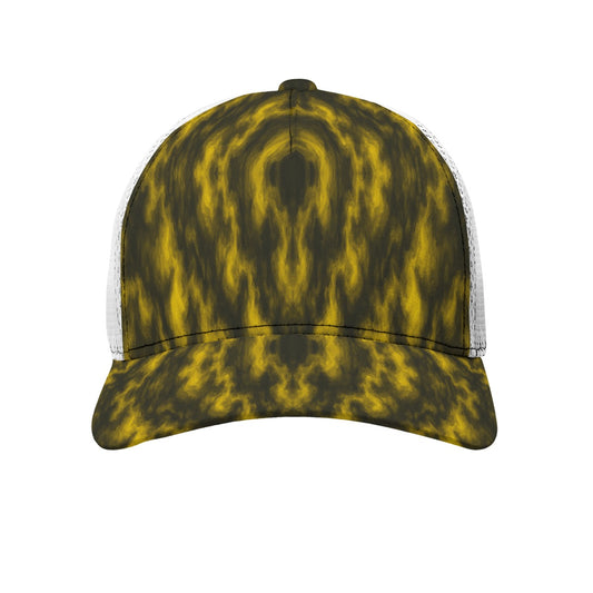 Unisex Black Buckle Peaked Mesh Cap With Box