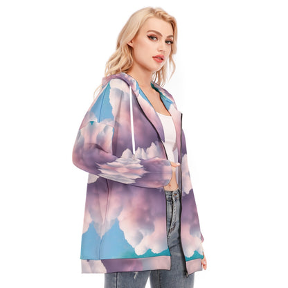 Women's Long Hoodie With Zipper Closure