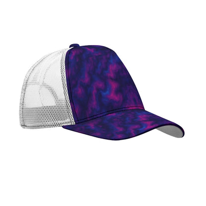 Unisex Black Buckle Peaked Mesh Cap With Box