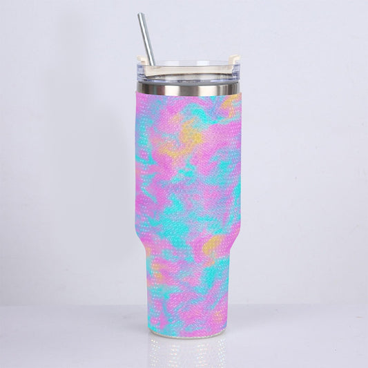 Unisex 40oz Diamond Cup With Stainless Steel Straw