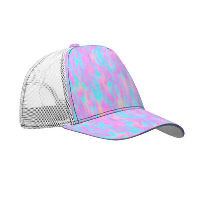 Unisex Black Buckle Peaked Mesh Cap With Box