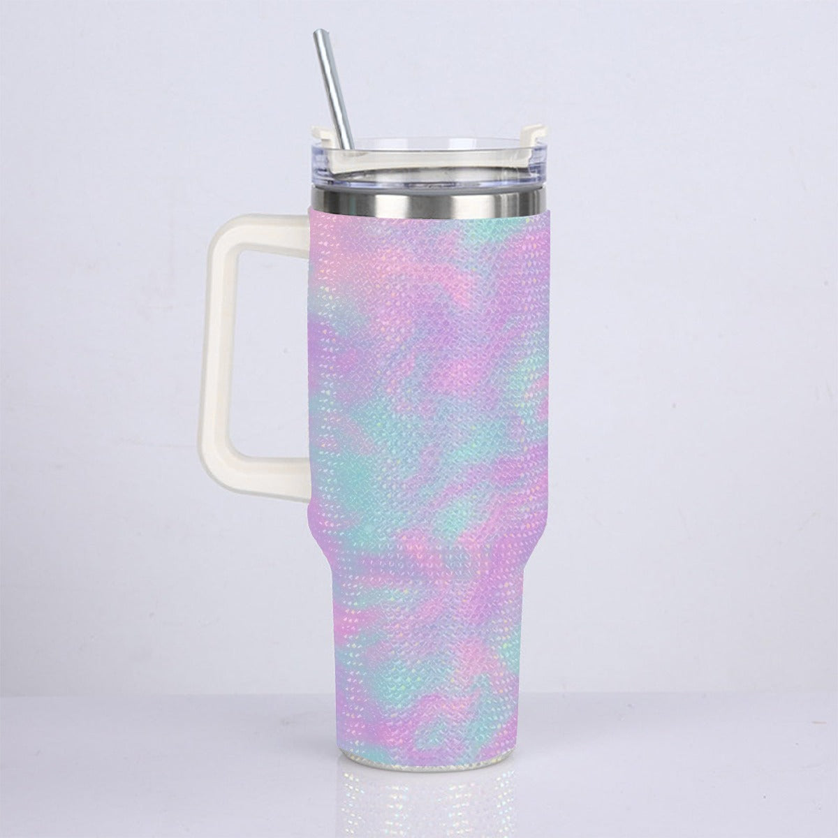 Unisex 40oz Diamond Cup With Stainless Steel Straw