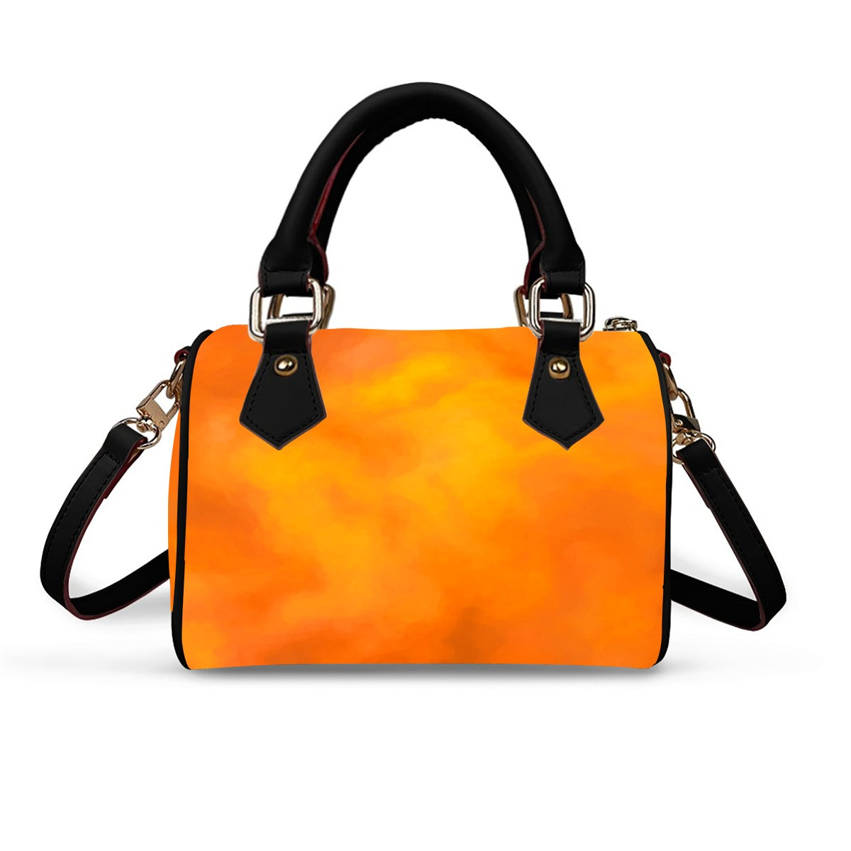 Unisex Classic Barrel-Shaped PU Leather Handbag