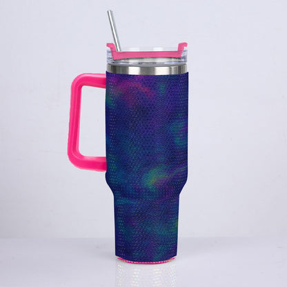 Unisex 40oz Diamond Cup With Stainless Steel Straw