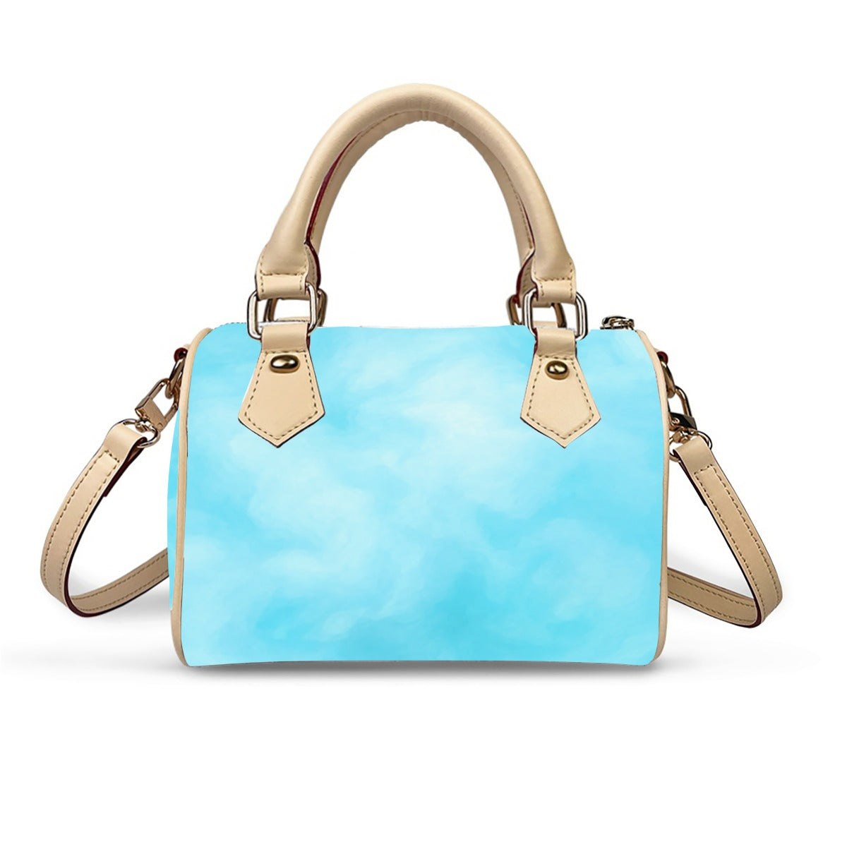 Unisex Classic Barrel-Shaped PU Leather Handbag