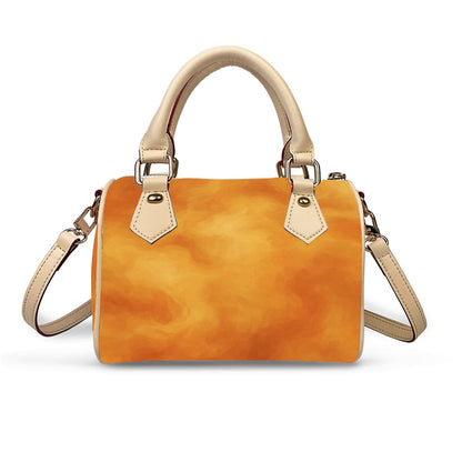 Unisex Classic Barrel-Shaped PU Leather Handbag