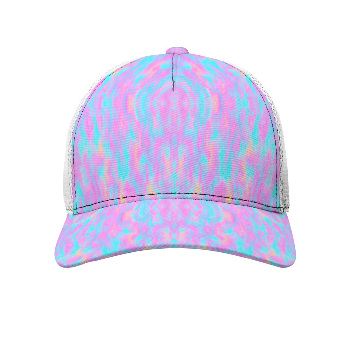 Unisex Black Buckle Peaked Mesh Cap With Box