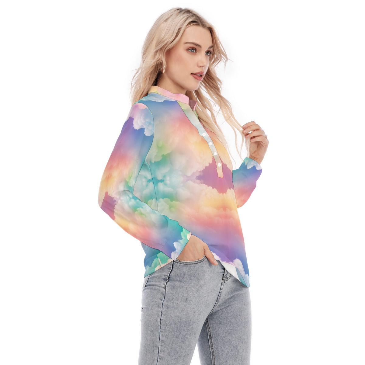 Women's Long Sleeve Blouse With Button Closure