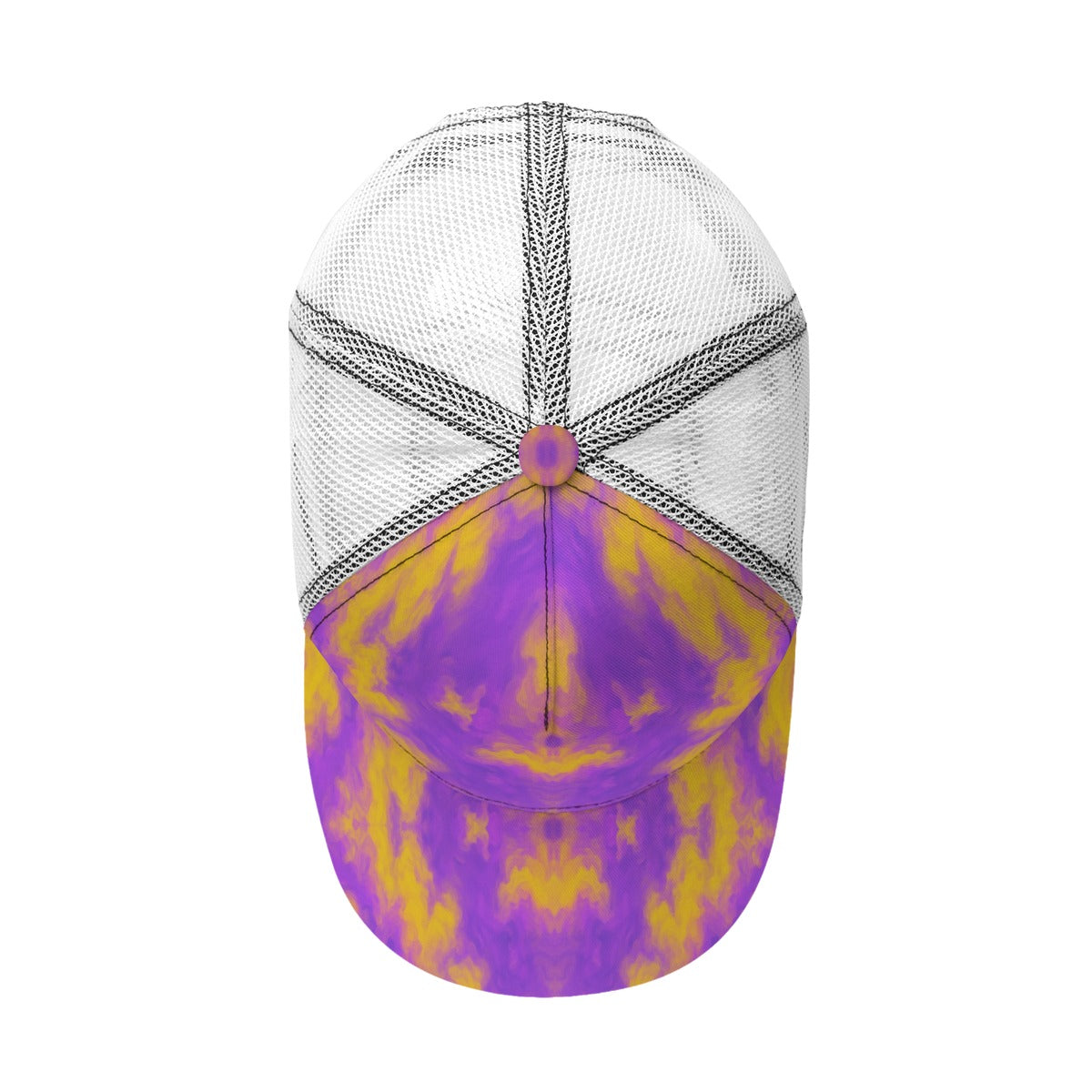 Unisex Black Buckle Peaked Mesh Cap With Box