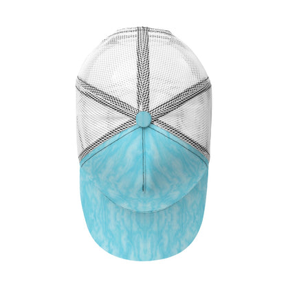 Unisex Black Buckle Peaked Mesh Cap With Box