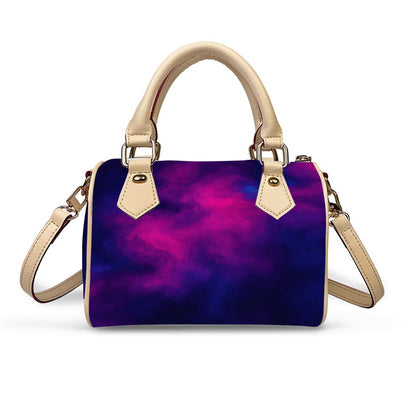 Unisex Classic Barrel-Shaped PU Leather Handbag