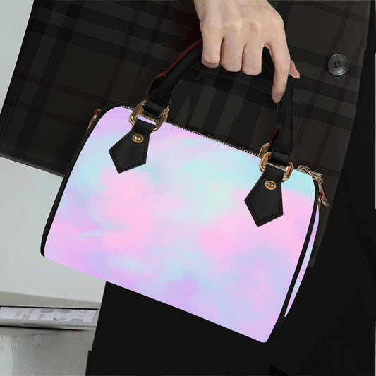 Unisex Classic Barrel-Shaped PU Leather Handbag