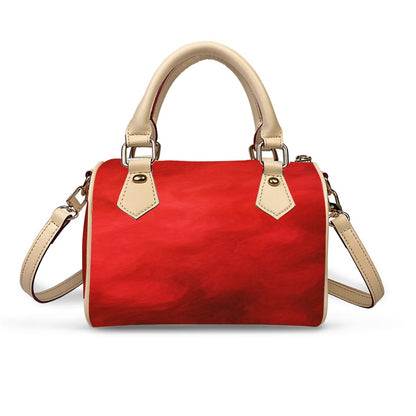 Unisex Classic Barrel-Shaped PU Leather Handbag