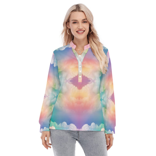Women's Long Sleeve Blouse With Button Closure