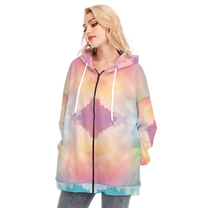 Women's Long Hoodie With Zipper Closure