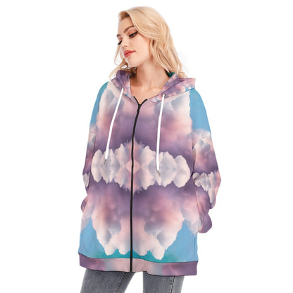 Women's Long Hoodie With Zipper Closure