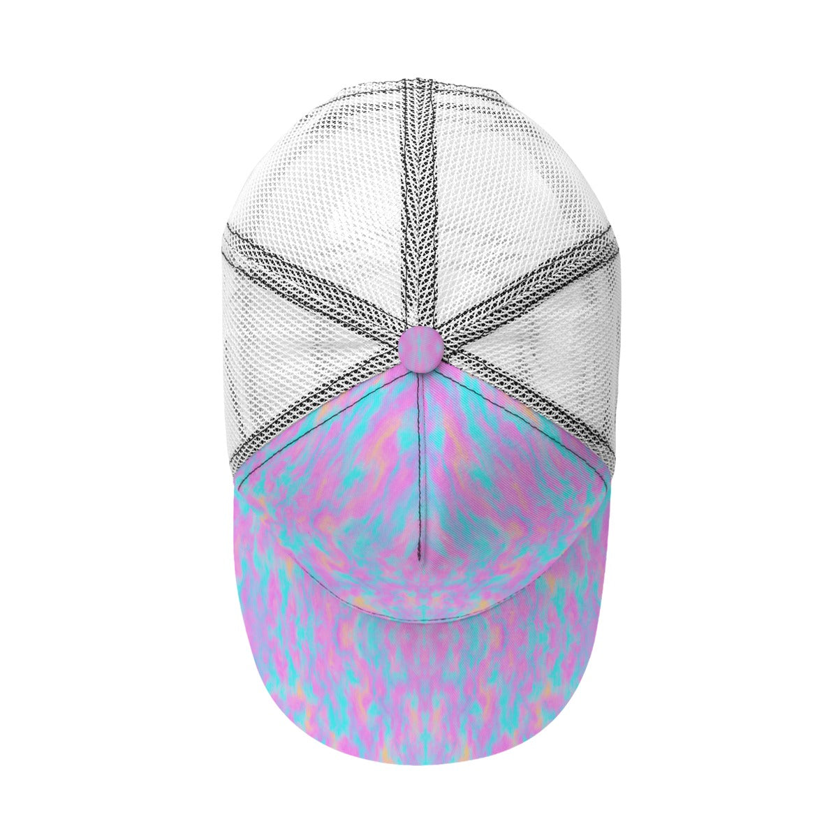 Unisex Black Buckle Peaked Mesh Cap With Box